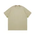 Λεπτομέρεια χακί oversize t-shirt, βαρύ βαμβακερό ύφασμα, casual streetwear στυλ. - S / Χακί