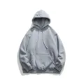 Sudadera con capucha oversize gris para hombre y mujer, streetwear casual con bolsillo. - S / Gris