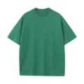 Casual green solid short sleeve t-shirt for men, loose fit comfortable crew neck top. - S / Green
