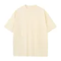Ete lourd manches courtes t-shirt homme col rond uni ample decontracte hip hop haut - Abricot