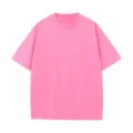 T-shirt uni rose à manches courtes pour homme, haut d'été ample à col rond casual. - Rose rouge