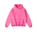 Herren Vintage gewaschener schwerer Kapuzenpullover Streetwear Fleece Hoodie rosa Oberteil. - S / Fuchsia