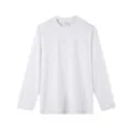 Camiseta blanca lisa de manga larga con cuello redondo clasico para hombre casual. - S / Blanco