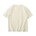 Solid color heavy cotton short sleeve t-shirt, casual loose fit basic tee for men. - Apricot