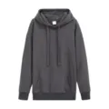 Sweat à capuche en coton gris foncé, sweat-shirt ample à manches longues avec cordon et poche. - S / Gris foncé