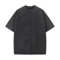Vintage washed 230g cotton oversized t-shirt, retro casual streetwear for men and women. - S / Tops / Washed Black