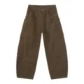 Brown cargo pants retro streetwear multi pocket wide leg casual trousers for men and women - S / Coffee