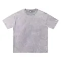 Vintage retro πλισέ μονόχρωμο κοντομάνικο t-shirt, casual oversized streetwear top. - S / Tops / Πλυμένο Γκρι