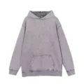 Vintage gewaschener schwerer Fleece Kapuzenpullover für Damen und Herren, Streetwear. - S / Oberteile / Waschgrau