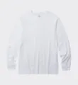White long sleeve crewneck t-shirt, casual loose cotton top for men and women couples. - S / 250g White Sweatshirt