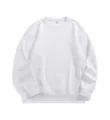 Men's Solid White Heavyweight Fleece Crewneck Sweatshirt Casual Long Sleeve Pullover Top - S / White