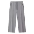 Grey casual loose wide-leg sweatpants with comfortable drawstring waist and deep side pockets. - S / Mixed Grey