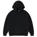 Classic solid black fleece hooded sweatshirt for men and women, casual casual pullover top. - S / Tops / Black