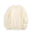 Men's solid color casual crewneck sweatshirt heavy fleece loose fit autumn winter pullover top - S / Apricot