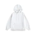Men's casual loose hooded sweatshirt, solid light grey color, comfortable streetwear basic pullover. - S / Grayish White
