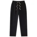 Black fleece sweatpants, solid color casual winter athletic trousers with drawstring waist. - S / Bottoms / Black