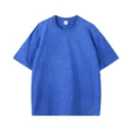 Vintage acid wash short sleeve t-shirt loose fit casual crew neck top for men and women - S / Sapphire Blue
