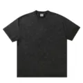 Vintage wash drop shoulder short sleeve t-shirt, loose fit casual solid color top. - S / Washed Black