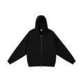 Heavyweight 420g French Terry Black Zip-Up Hoodie for Men and Women, Casual Streetwear. - S / Tops / Black