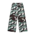 Camouflage straight leg denim jeans streetwear hip hop style casual long trousers - S / Camouflage