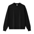 Classic solid black long-sleeve crewneck sweatshirt, heavy fabric, comfortable daily casual wear. - S / Black Crewneck Sweatshirt