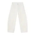 White loose straight leg denim jeans, casual retro baggy pants for streetwear fashion style. - XS / White