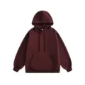 Zware herenhoodie in bordeauxrode kleur, comfortabele casual trui voor de herfstperiode. - Bordeauxrood