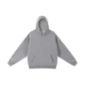 Sudadera con capucha gris de felpa de algodón pesado, estilo streetwear liso casual para invierno. - S / Tops / Sudadera con capucha gris vigoré