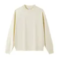 Plain beige crewneck sweatshirt, heavy fabric basic long sleeve pullover top for men women. - S / Apricot Crewneck Sweatshirt
