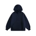 Heren Donkerblauwe Zware Hoodie met Capuchon en Voorzak Casual Stijl voor de Herfst - Marineblauw