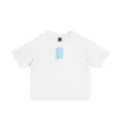 Plain white oversized boxy cropped t-shirt with drop shoulders and half sleeves for women. - S / White