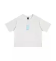 Casual solid color oversized dropped shoulder half sleeve boxy crop t-shirt for women - S / Off-White