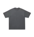 Heavy vintage washed solid short sleeve t-shirt dark grey casual top 300g new summer - S / Dark Gray