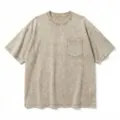 Vintage washed pocket short sleeve t-shirt, premium cotton unisex casual summer top. - S / Apricot