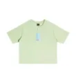 Light green oversized boxy short sleeve t-shirt, casual dropped shoulder cropped summer top. - Fruit Green