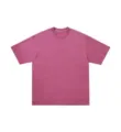 Summer Heavy Salt Washed Retro T-Shirt Solid Color Short Sleeve Casual Top Variant - Rose Red