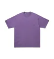 Summer heavy vintage washed purple t-shirt solid color casual loose short sleeve top - Purple