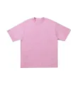 Solid pink short sleeve vintage t-shirt, casual heavyweight washed cotton basic tee top. - Pink