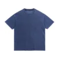 Washed denim short sleeve t-shirt for men and women, casual cotton tee in blue color. - S / Tops / Denim Blue