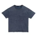 Vintage acid wash short sleeve t-shirt, casual loose fit round neck basic cotton top. - S / Tops / Light Blue