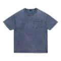 Men's vintage acid wash short sleeve t-shirt with chest pocket casual cotton tee shirt - S / Tops / Light Blue
