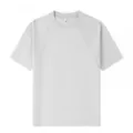 Summer solid grey short sleeve t-shirt with comfortable fabric and stylish paneling design. - S / Gray