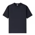 Summer new unisex short sleeve T-shirt dark grey casual crew neck top for daily wear. - Navy Blue