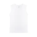 Hombre Mujer Blanco Camiseta Sin Mangas Casual Suelta Verano Básica Algodón Camisetas S-XL - S / Blanco