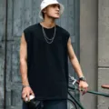 Camiseta sin mangas negra, chaleco estilo hip-hop casual para hombres y mujeres, verano. - S / Tops / Negro
