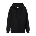 Sweat à capuche noir en molleton de coton lourd avec poche kangourou et cordon, style casual. - S / Noir