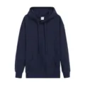 Sweat à capuche lourd en coton bleu marine avec cordon et poche. Variante en taille S. - Bleu marine