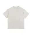 Washed distressed short sleeve T-shirt, loose fit casual crewneck top in light grey. - Dirty White