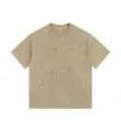 Men's heavyweight washed vintage distressed short sleeve t-shirt, casual loose khaki top. - Khaki