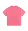 Pink heavy washed vintage distressed short sleeve t-shirt for men and women casual top - Watermelon red